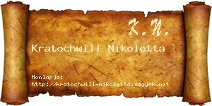 Kratochwill Nikoletta névjegykártya